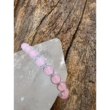 Náramek Jadeitový shamballa náramek dámský růžový