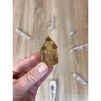 Přírodní kámen Citrín pravý obelisk 4,5cm - špička