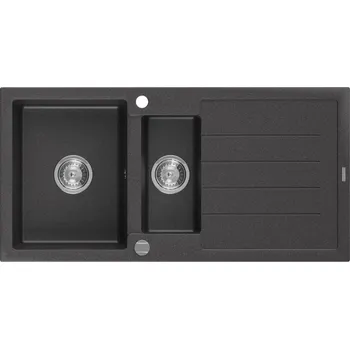 Granitový dřez MEXEN - Andres granitový dřez 1.5 s odkapávačem 1000x500 mm, černá spotty 6515101510-76