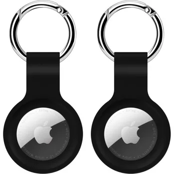 Pouzdro na mobilní telefon Ochranný silikonový obal pro AirTag - 2 ks - černý