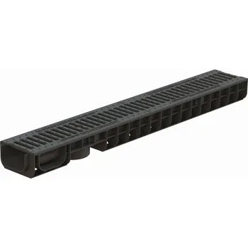 Odvodňovací plastový žlab VODALAND BASE C250 s litinovou mříží 1000 x 145 x 80 mm