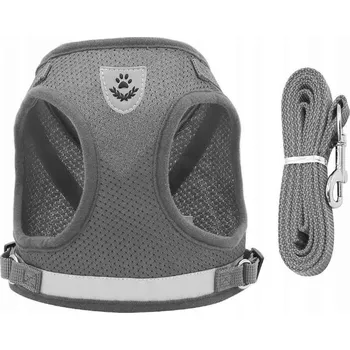 Pelíšek pro psa dobirkov.cz Vycházkový postroj pro psy, kočky, králíky reflexní, M šedý