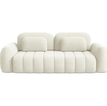 Pohovka Béžová rozkládací/s úložným prostorem pohovka z textilie bouclé 266 cm Pele – Makamii ID_1824698