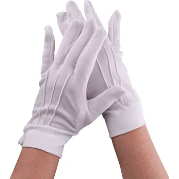 Karnevalový doplněk Bílé rukavičky dospělé 23cm