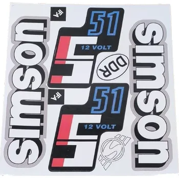 Motor pro motocykl Nálepky Simson S51 - 12 Volt - SADA