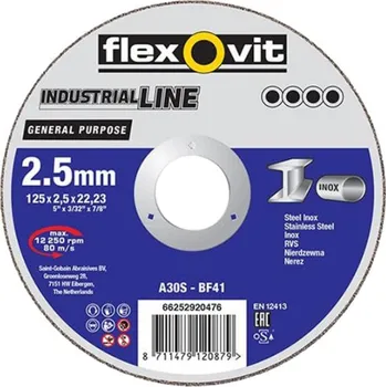 Řezný kotouč FLEXOVIT Kotouč 230x2,5x22 General Purpose ocel/nerez