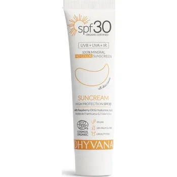Přípravek na opalování Dhyvana Přírodní minerální opalovací krém na obličej SPF30 50 ml