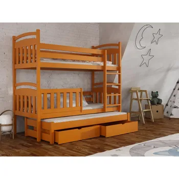 Dětská postel Patrová postel pro tři Kubuš Barva dřeva: Olše, Rozměry: 80x180