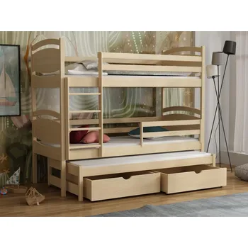 Dětská postel Patrová postel pro tři Tornádo 2 Barva dřeva: Borovice přírodní, Rozměry: 80x180