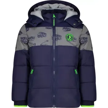 Dívčí bunda Chlapecká zimní bunda s hasičskými auty Salt and Pepper velikost 128 (555 2071 7920 4750)