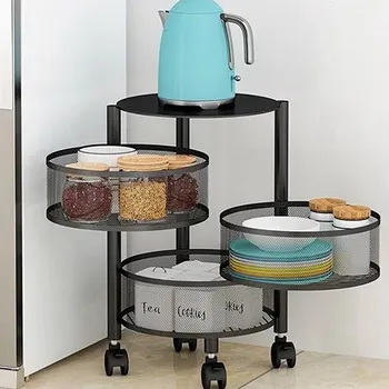 Úložný box Pojízdný organizér se 3 košíky - 2. jakost Černá