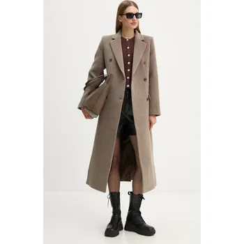 Dámský kabát Vlněný kabát Samsoe Samsoe F20400075 béžová 80B, vel. L