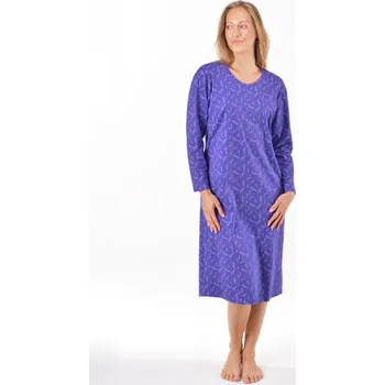 Dámská noční košile Dámské košilka noční 19173P - levandulová šedobílá - M