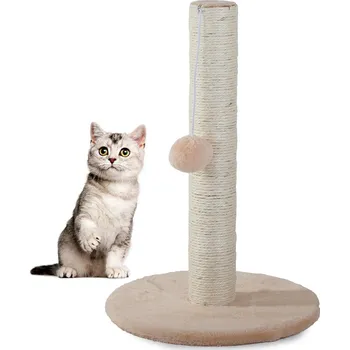 Pelíšek pro psa dobirkov.cz Škrabadlo pro kočky s míčkem, hračka pro kočky, béžová