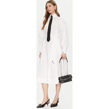 Dámské oblečení KARL LAGERFELD Košilové šaty A1W13018 Bílá Regular Fit 44