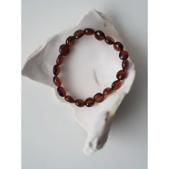 Náramek Jantar náramek červená 17 cm