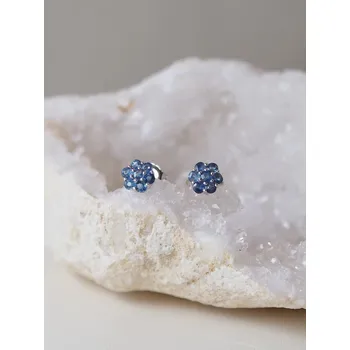 Náušnice Safír náušnice kytička modrá
