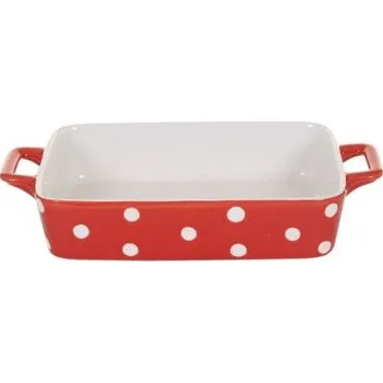Forma na pečení Designová keramika Isabelle Rose - Červená s puntíky – 29 cm