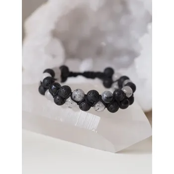Náramek Harmonizační dvouřadý shamballa náramek pánský - 8 mm