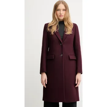 Dámský kabát Kabát s příměsí vlny Tommy Hilfiger WW0WW46547 burgundské 93X, vel. 40