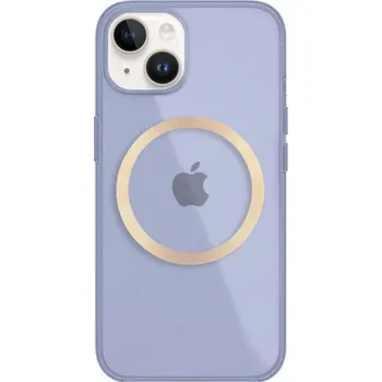 Pouzdro na mobilní telefon Lesklý transparentní kryt s MagSafe pro iPhone 14 - fialový