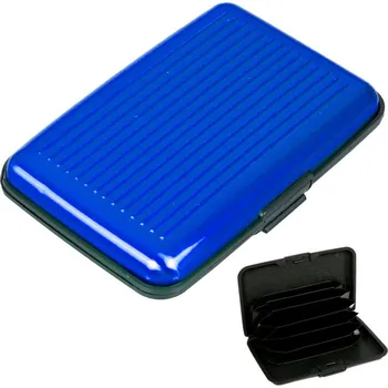 dobirkov.cz Pouzdro na doklady, hliníkové pouzdro se 6 přihrádkami - modré