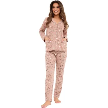 Dámské pyžamo Dámské rozepínací pyžamo CORNETTE 482/434 SMILE 4 béžová XL 0