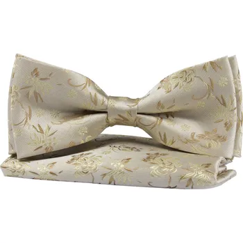 Motýlek Světle hnědý pánský motýlek s květinovým vzorem