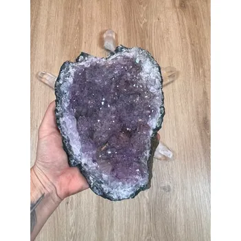 Sběratelství Ametyst s Křišťálem drúza Brazílie 1 kg