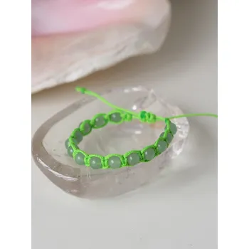 Náramek Avanturínový jednořadý shamballa náramek dětský - zelený