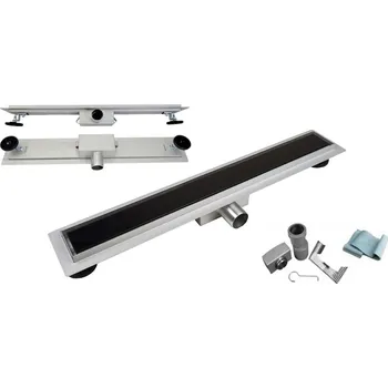 sprchový žlab Sprchový podlahový žlab 60 cm černé sklo