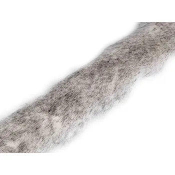 Umělá kožešina šíře 5 cm METRÁŽ - 1 krémová světlá žíhaná