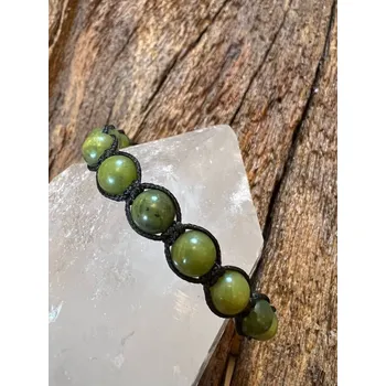 Náramek Nefritový shamballa náramek - pánský 8 mm černý