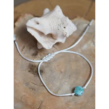 Náramek Shamballa náramek s Larimarem - bílý