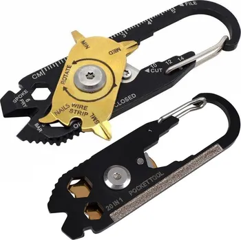 dobirkov.cz Klíčenka karabina, nůž na přežití, multitool, 20v1