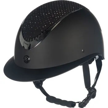 Jezdecká přilba HKM jezdecká helma Alarion Diamond - černá/stříbrná - M = 55-57 cm
