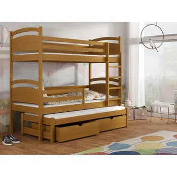 Dětská postel Patrová postel pro tři Mája 2 Barva dřeva: Dub, Rozměry: 80x180