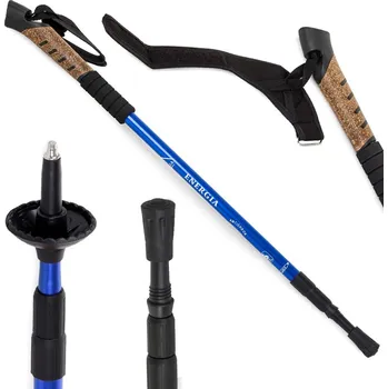 dobirkov.cz Nordic Walking hůl s korkovou rukojetí, treková hůl, modrá- 1 ks