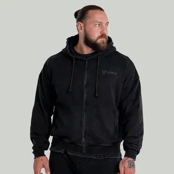 Pánská mikina STRIX Mikina Zip Washed Black XXL