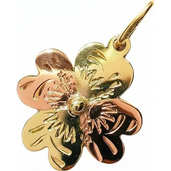 Přívěsek Zlatý 585/1000 přívěsek Čtyřlístek s červeným zlatem