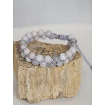 Náramek Achátový dvouřadý shamballa náramek pánský