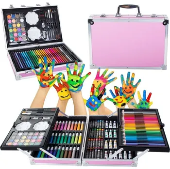 dobirkov.cz Umělecká sada na malování v růžovém kufru 145 ks