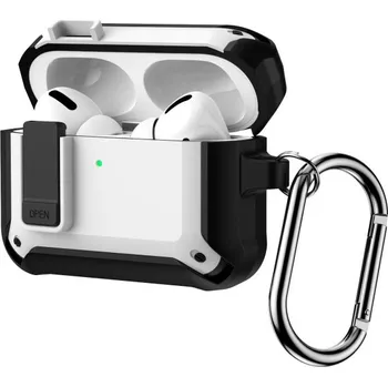 Pouzdro na mobilní telefon Super odolný obal s karabinou pro AirPods Pro 3 - bílý