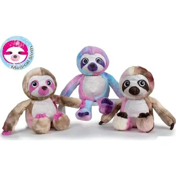 plyšák Lenochod plyšový 25cm barevný sedící 3barvy 0m+