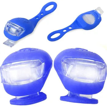 Potah na židli dobirkov.cz Osvětlení jízdního kola, 2 LED silikonová světla, modrá - 2 ks
