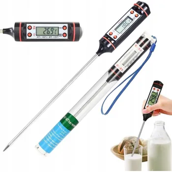 Potah na židli dobirkov.cz Digitální LCD kuchyňský teploměr se sondou, na maso a víno