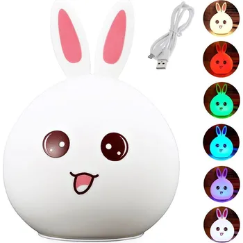 Potah na židli dobirkov.cz LED noční světlo pro děti, RGB dotykové na USB - králíček