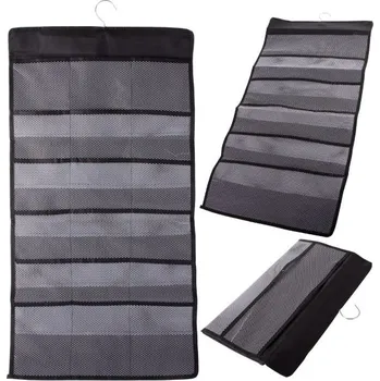 Úložný box Závěsný organizér na prádlo a šaty do šatní skříně, 76cm x 40cm, 24 kapes - mix barev