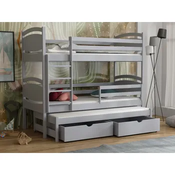 Dětská postel Patrová postel pro tři Tornádo 2 Barva dřeva: Šedá, Rozměry: 80x180