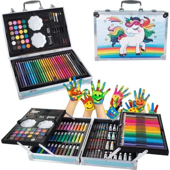 dobirkov.cz Umělecká sada na malování v modrém kufru 145 ks